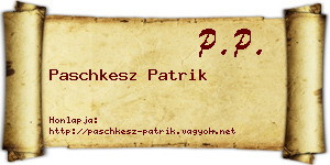 Paschkesz Patrik névjegykártya